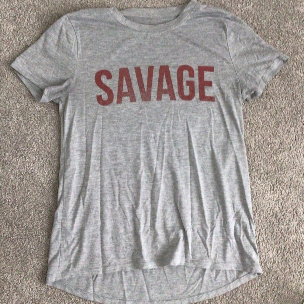 Grey and Burgundy “Savage” T-Shirt